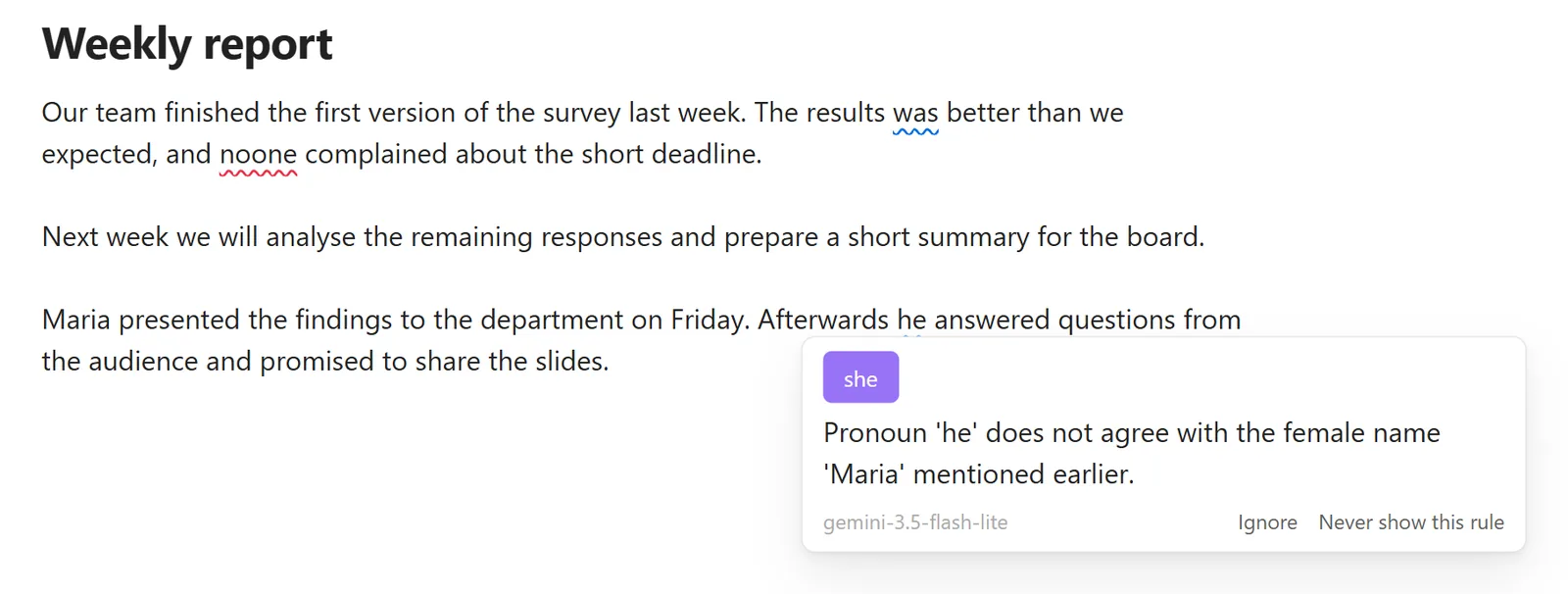 BlueProof underlining errors in an Obsidian note